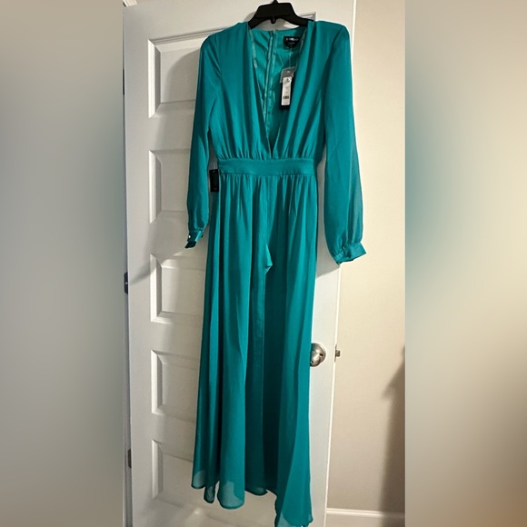 bebe  Deep V Maxi Dress - Lapis xxs - Picture 1 of 6